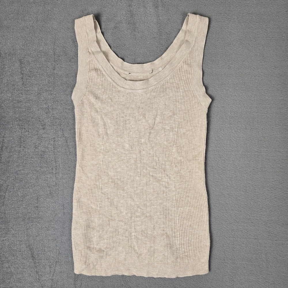 Kobi Halperin Ribbed Tank Top in Light Beige